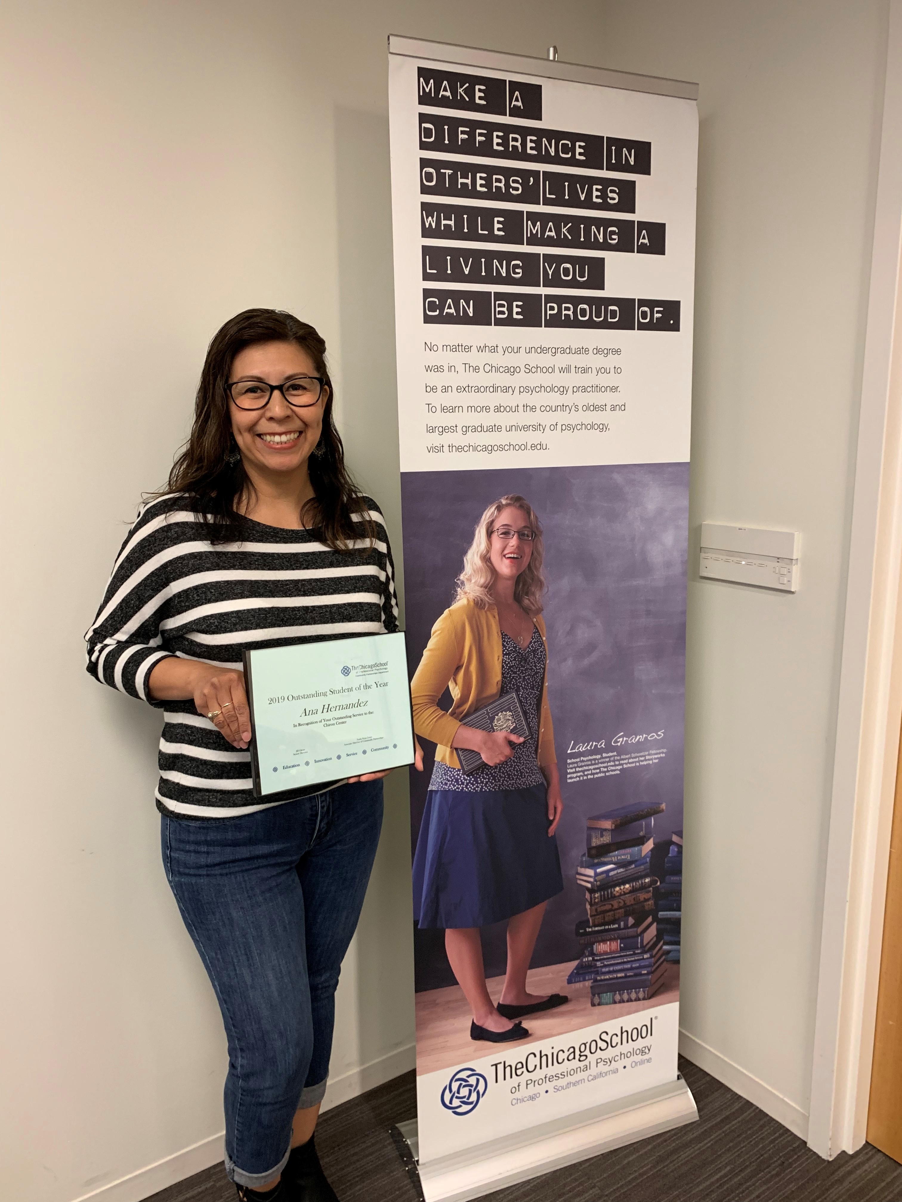  - Outstanding L.A. Student 2019, Ana Hernandez serving with the Chiron Center